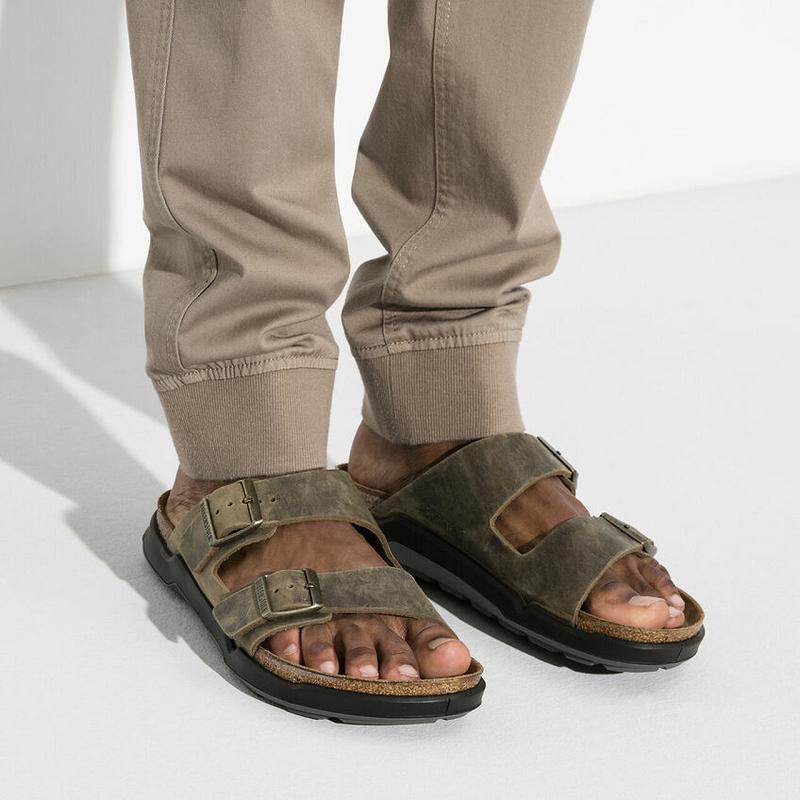 Birkenstock Ct Oiled Læder Arizona Herre Khaki | DK 233FDN